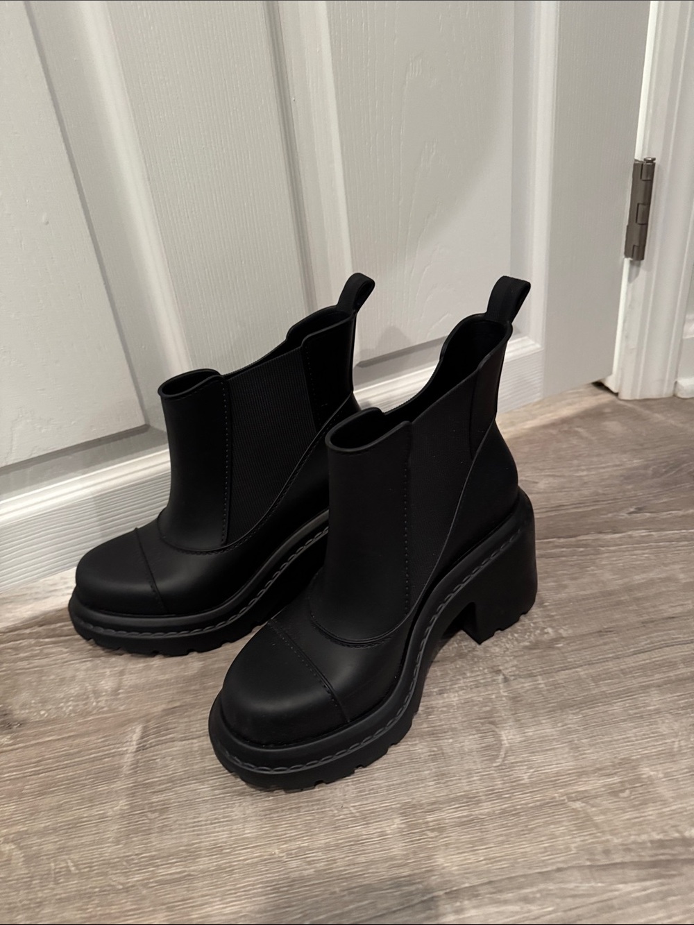 Melissa Black Platform Chelsea Heeled Boots